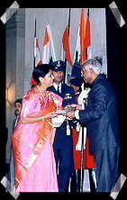 Vanasri receiving award from the President of India